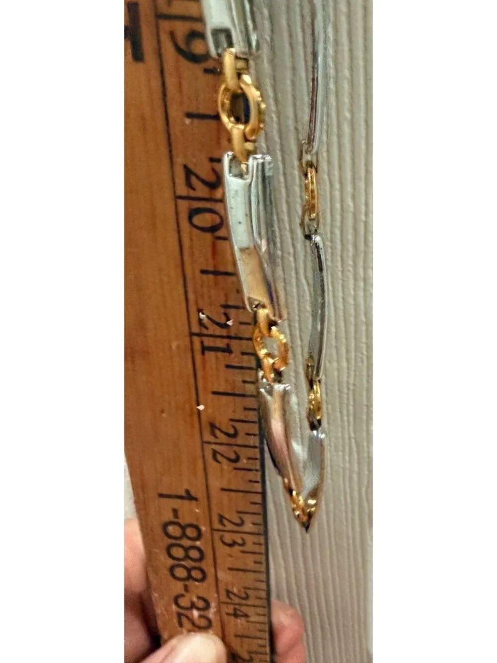 Gold & Silver Rectangular Link Chain Belt 27 Inches